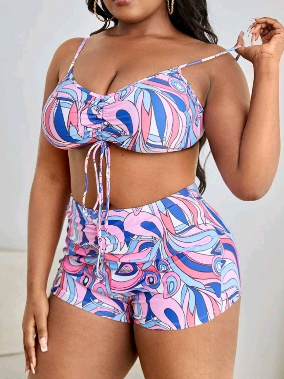 Conjunto De Biquíni Plus Size 3 Peças Hadassa